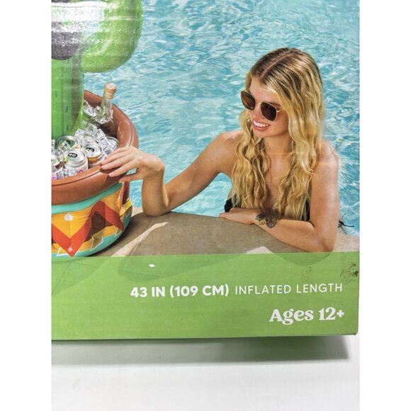 Inflatable Cactus Cooler with Sombrero Hat Fiesta and Cinco de Mayo Party Decor - Picture 3 of 7